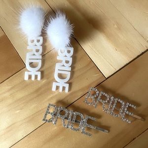 Bride earrings and hair pins